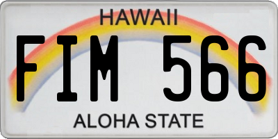 HI license plate FIM566