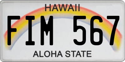 HI license plate FIM567