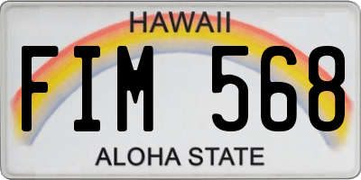 HI license plate FIM568