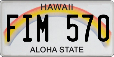 HI license plate FIM570