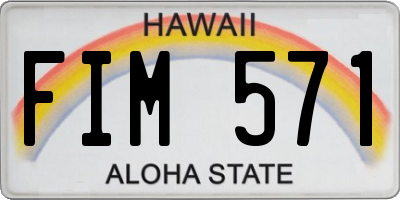 HI license plate FIM571