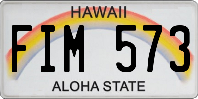 HI license plate FIM573