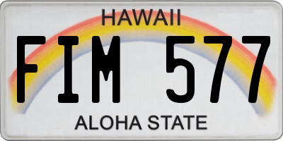 HI license plate FIM577