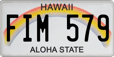HI license plate FIM579