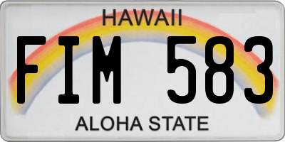 HI license plate FIM583