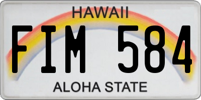 HI license plate FIM584