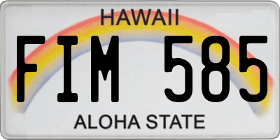 HI license plate FIM585