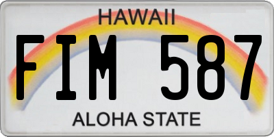 HI license plate FIM587
