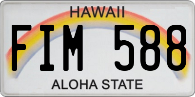 HI license plate FIM588