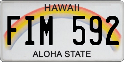 HI license plate FIM592