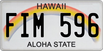HI license plate FIM596