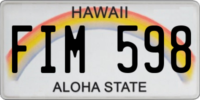 HI license plate FIM598