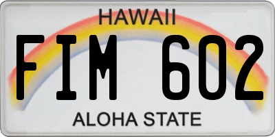 HI license plate FIM602