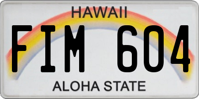 HI license plate FIM604