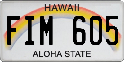 HI license plate FIM605
