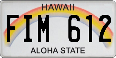 HI license plate FIM612