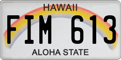 HI license plate FIM613