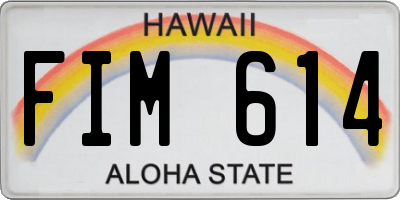 HI license plate FIM614