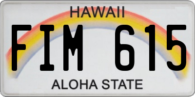 HI license plate FIM615