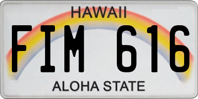 HI license plate FIM616