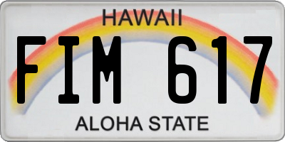 HI license plate FIM617