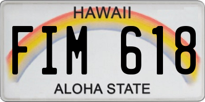 HI license plate FIM618