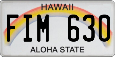 HI license plate FIM630