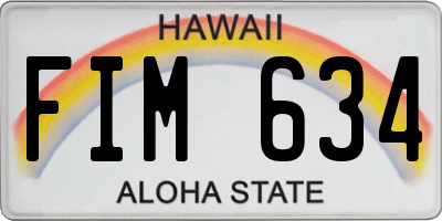 HI license plate FIM634