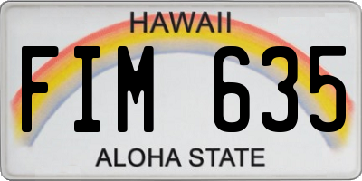 HI license plate FIM635