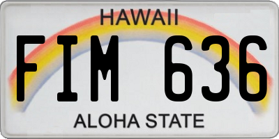 HI license plate FIM636