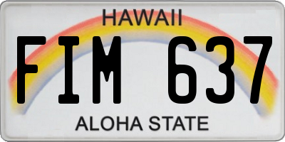 HI license plate FIM637