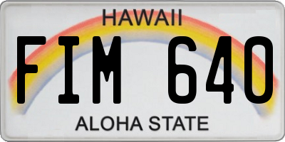 HI license plate FIM640