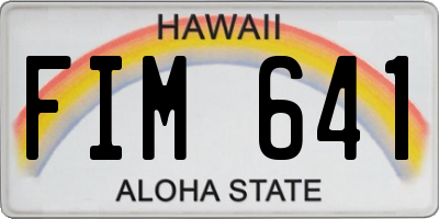HI license plate FIM641