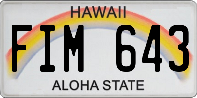 HI license plate FIM643