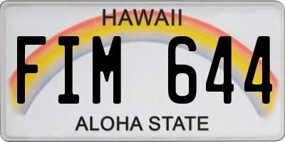 HI license plate FIM644