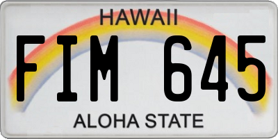 HI license plate FIM645