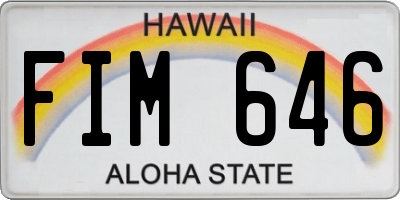 HI license plate FIM646