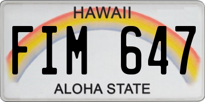 HI license plate FIM647
