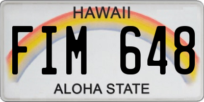HI license plate FIM648