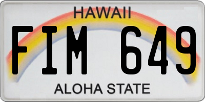 HI license plate FIM649