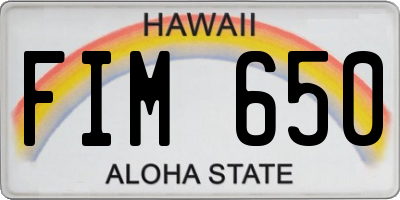 HI license plate FIM650