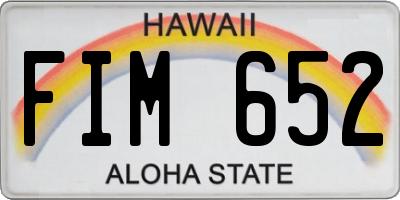 HI license plate FIM652