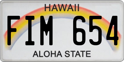 HI license plate FIM654