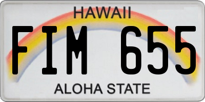 HI license plate FIM655