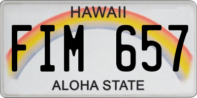 HI license plate FIM657