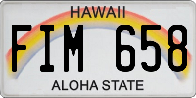 HI license plate FIM658