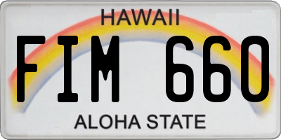 HI license plate FIM660