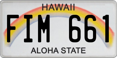 HI license plate FIM661