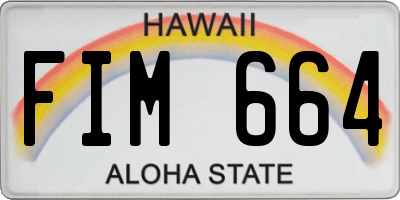 HI license plate FIM664