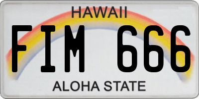 HI license plate FIM666
